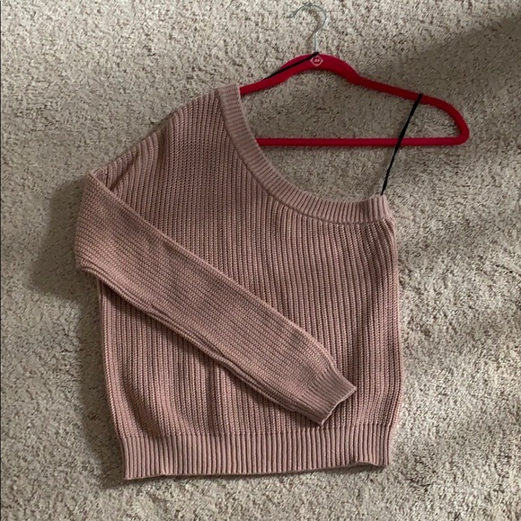 Blush Sweaters - Blush boutique one shoulder blush sweater